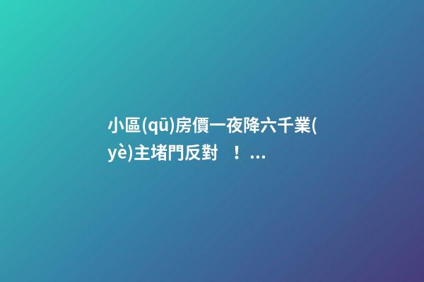 小區(qū)房價一夜降六千業(yè)主堵門反對！腰斬似的降價后果很嚴重